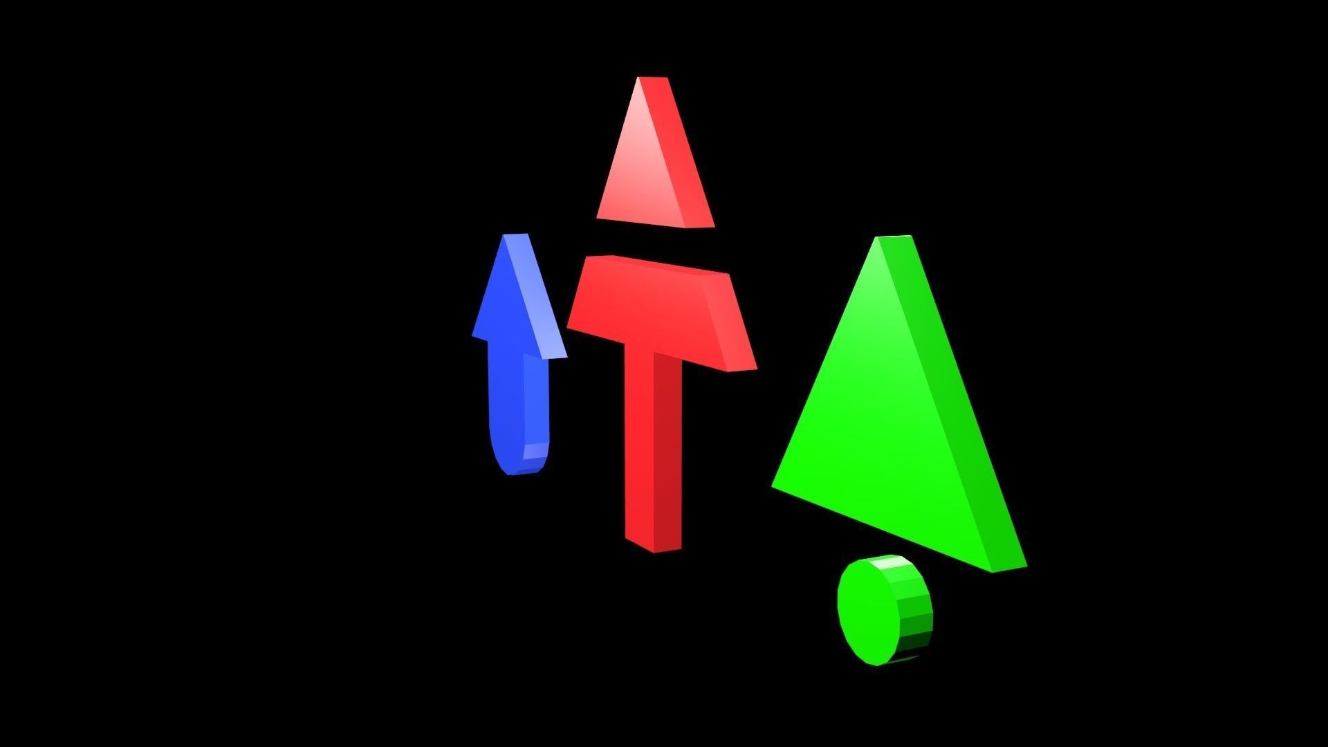 Low poly arrow 38 Low-poly 3D model_3