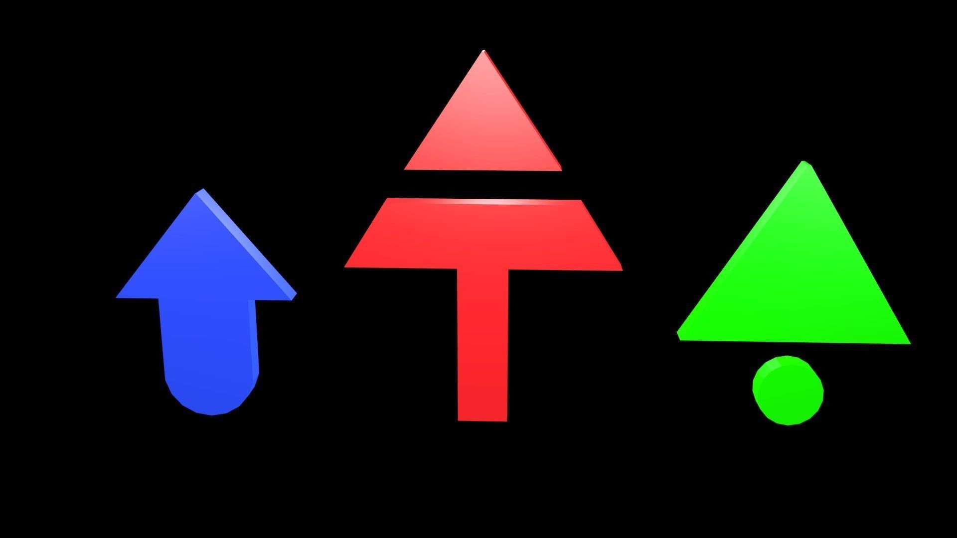 Low poly arrow 38 Low-poly 3D model_1