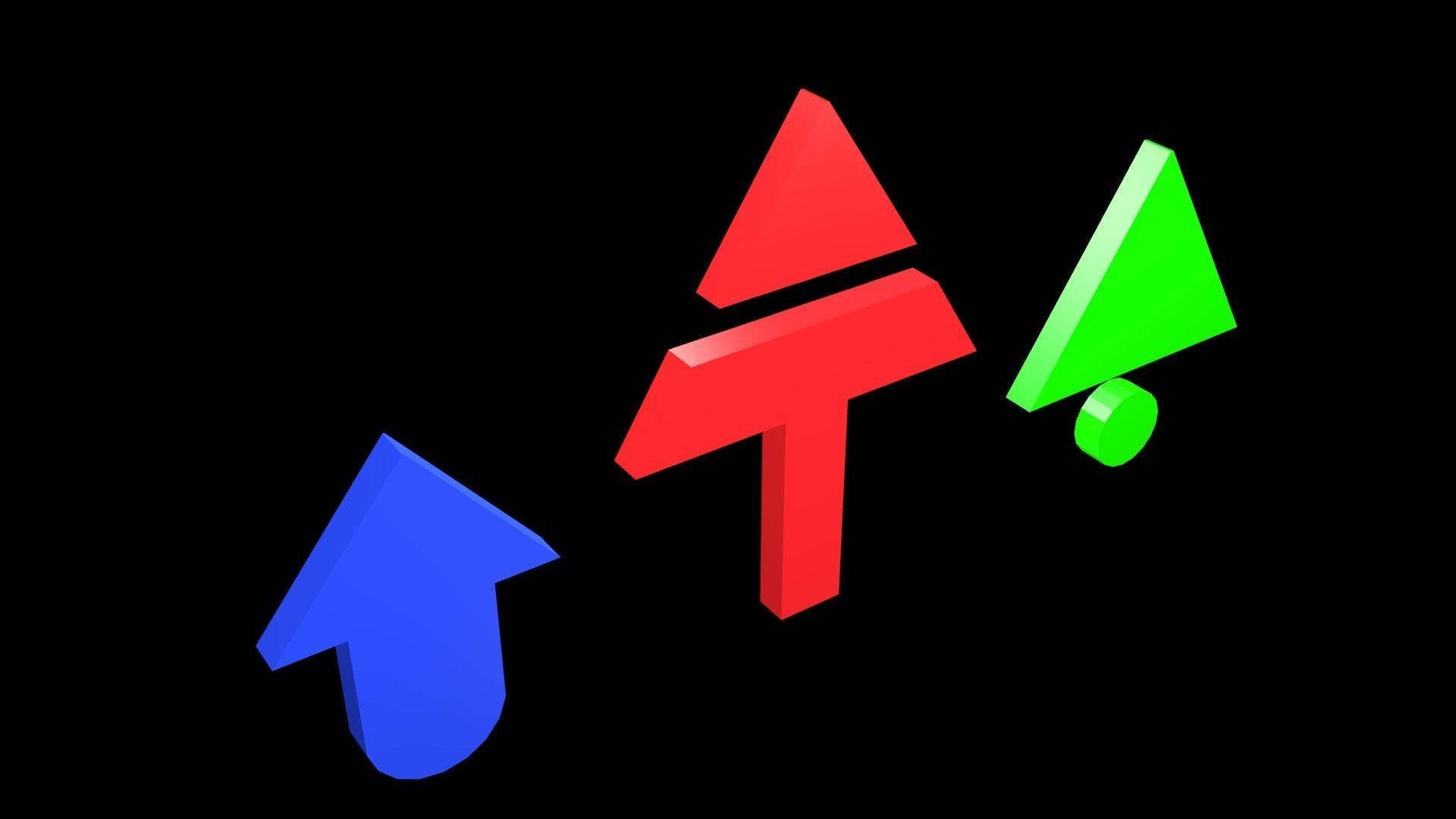 Low poly arrow 38 Low-poly 3D model_2