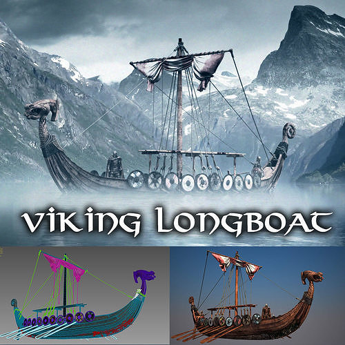 Viking Longboat Full Version 3D model