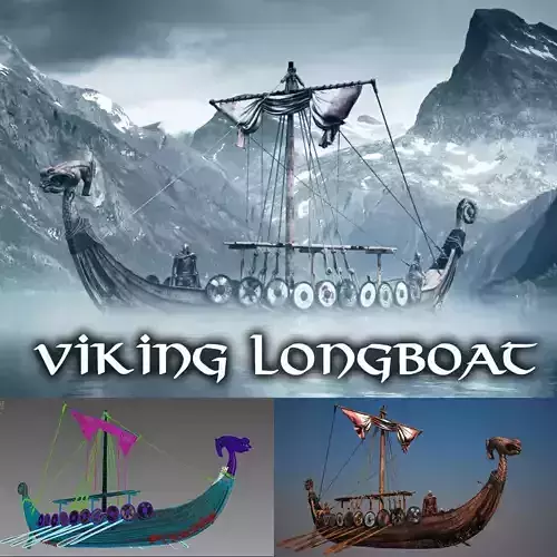 Viking Longboat Full Version 3D model