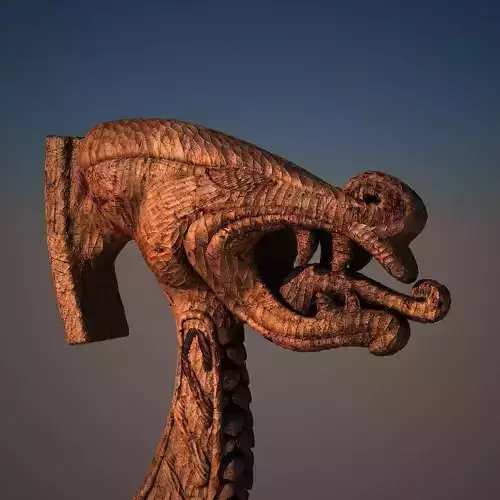 TKs Carved Dragon Head Low-poly 3D model