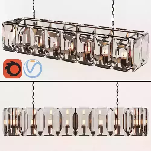 HARLOW CRYSTAL RECTANGULAR CHANDELIER 55