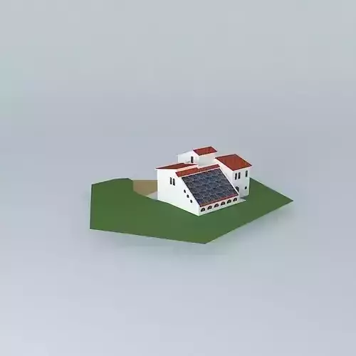 Mansion-House house on island with solar panels
