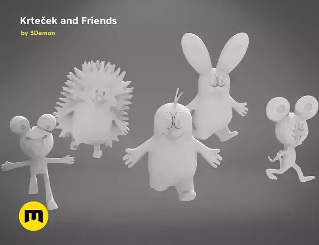 Krtek and his friends - 3D PRINT MODEL 3D print model