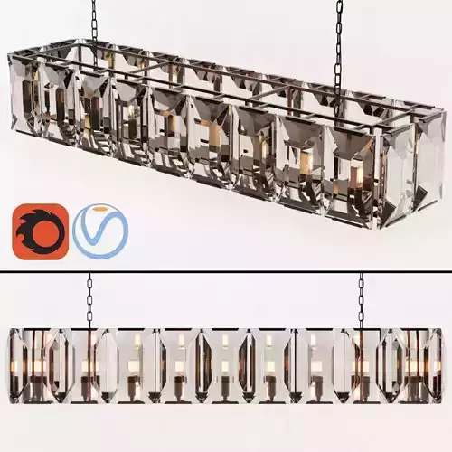 HARLOW CRYSTAL RECTANGULAR CHANDELIER 62 