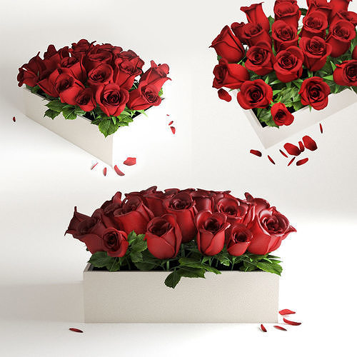 red flowerbox 3D model