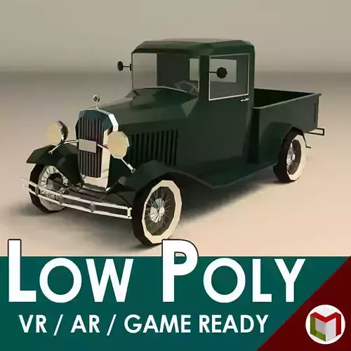 Low Poly Vintage Pickup 04 Low-poly 3D model