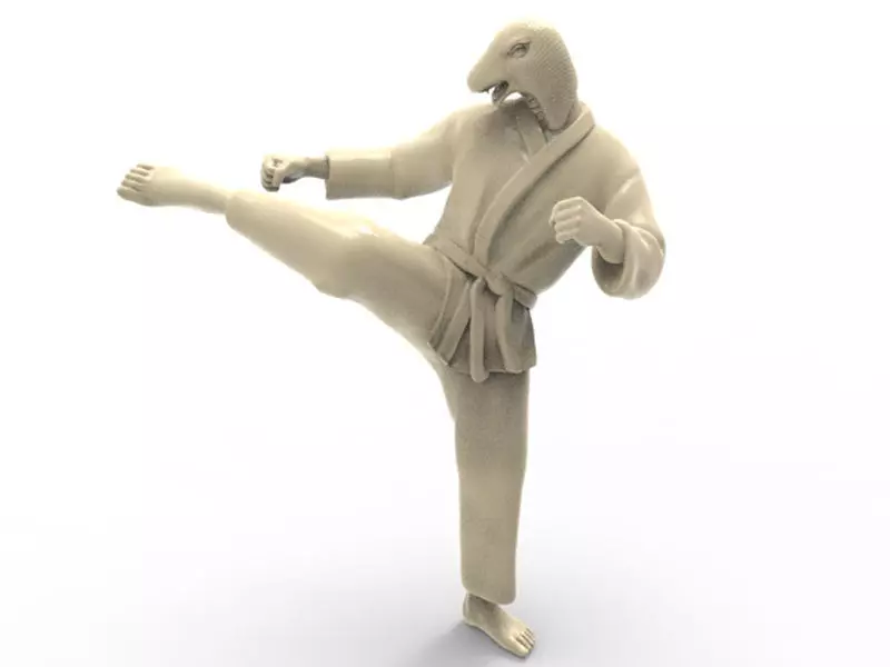 Snake Roundhouse Kick 3D print model