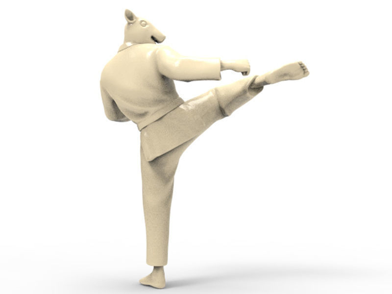 Rat Roundhouse Kick 3D print model_3