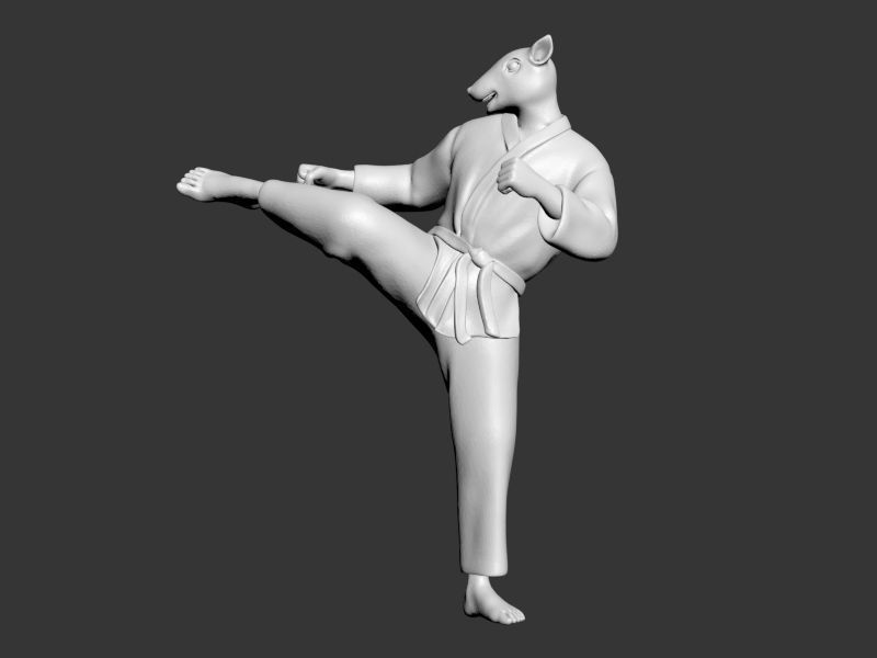Rat Roundhouse Kick 3D print model_6