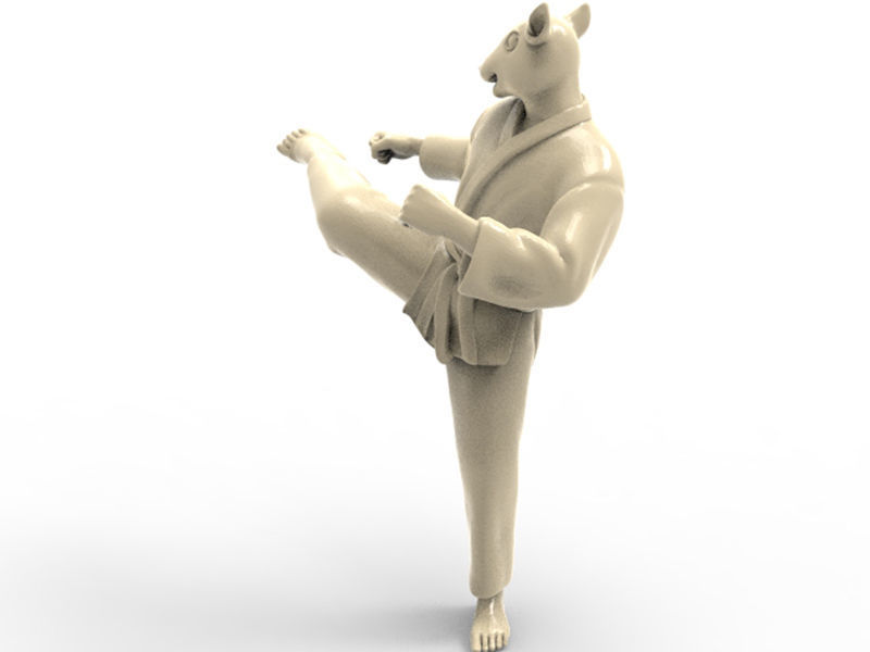 Rat Roundhouse Kick 3D print model_1