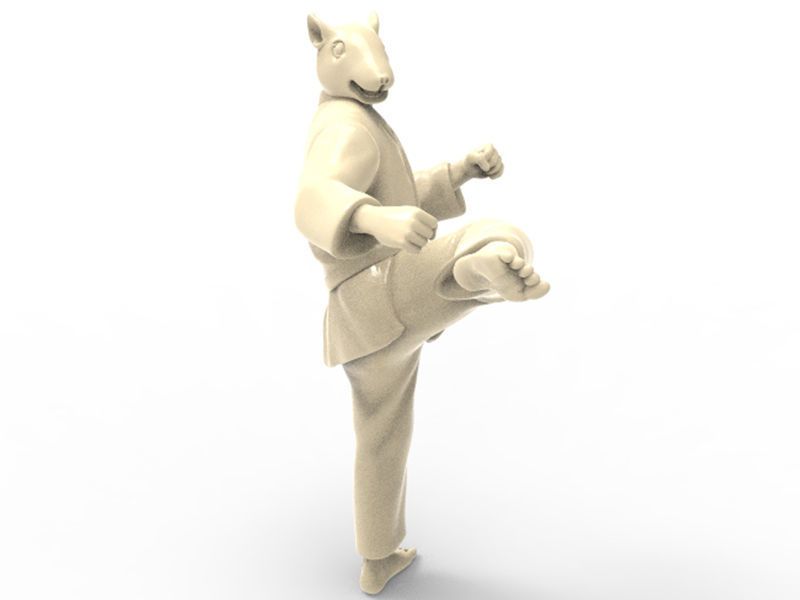 Rat Roundhouse Kick 3D print model_4