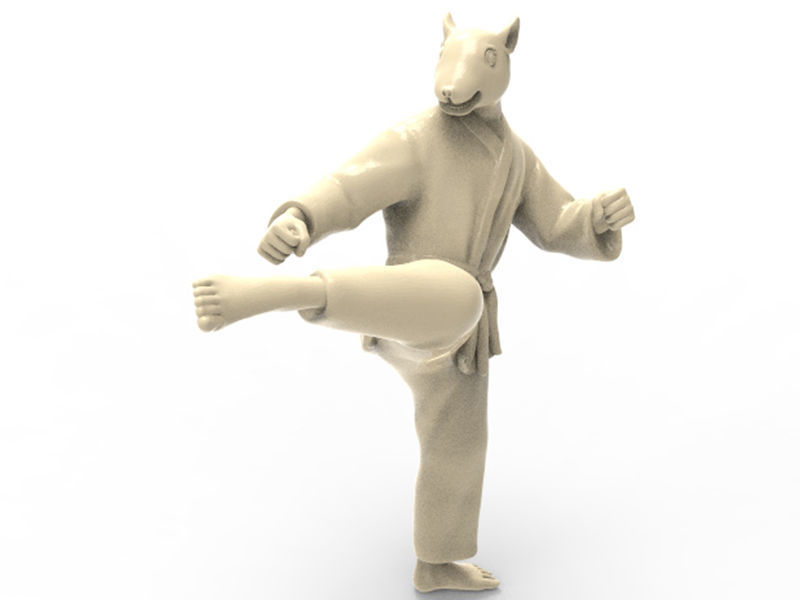 Rat Roundhouse Kick 3D print model_5