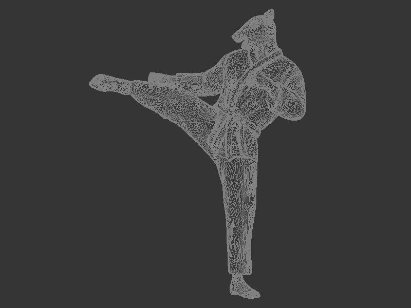 Rat Roundhouse Kick 3D print model_8