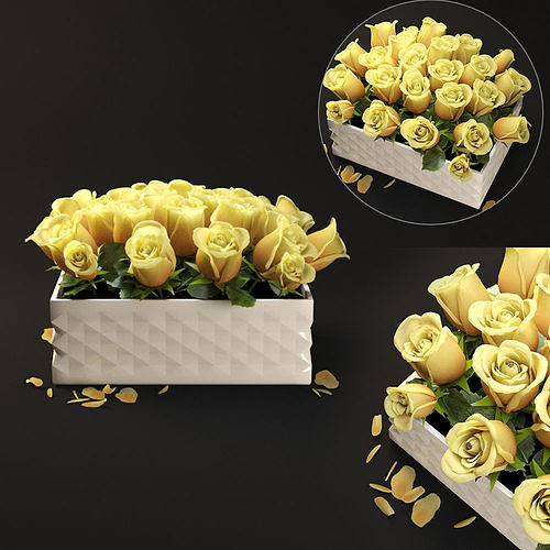 yellow flowerbox 3D model