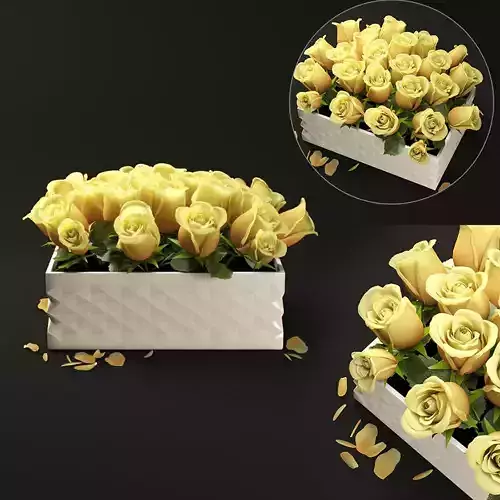 yellow flowerbox 3D model