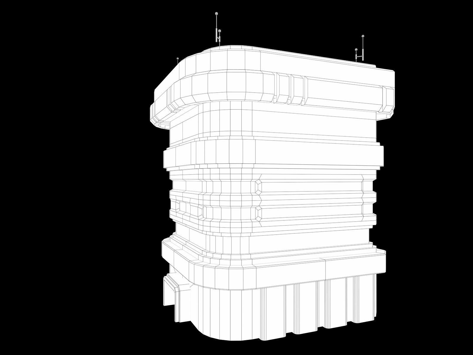 Lowpoly Modular Scifi Building 02 Low-poly 3D model_16