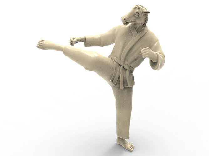 Horse Roundhouse Kick 3D print model