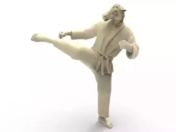 Horse Roundhouse Kick 3D print model