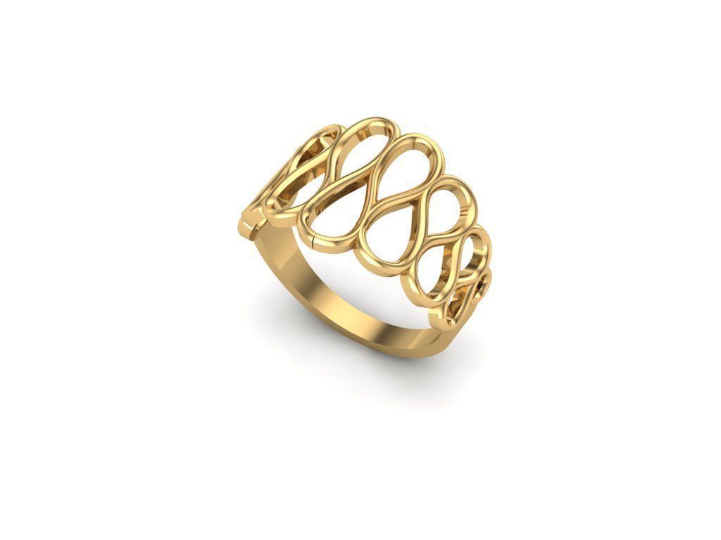 Ex-73 sterling silver ring with infinity design 3D print model_1