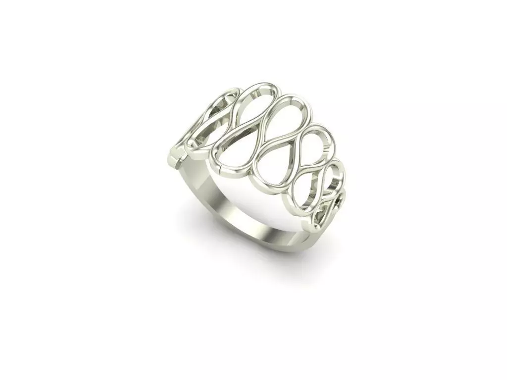 Ex-73 sterling silver ring with infinity design 3D print model_0