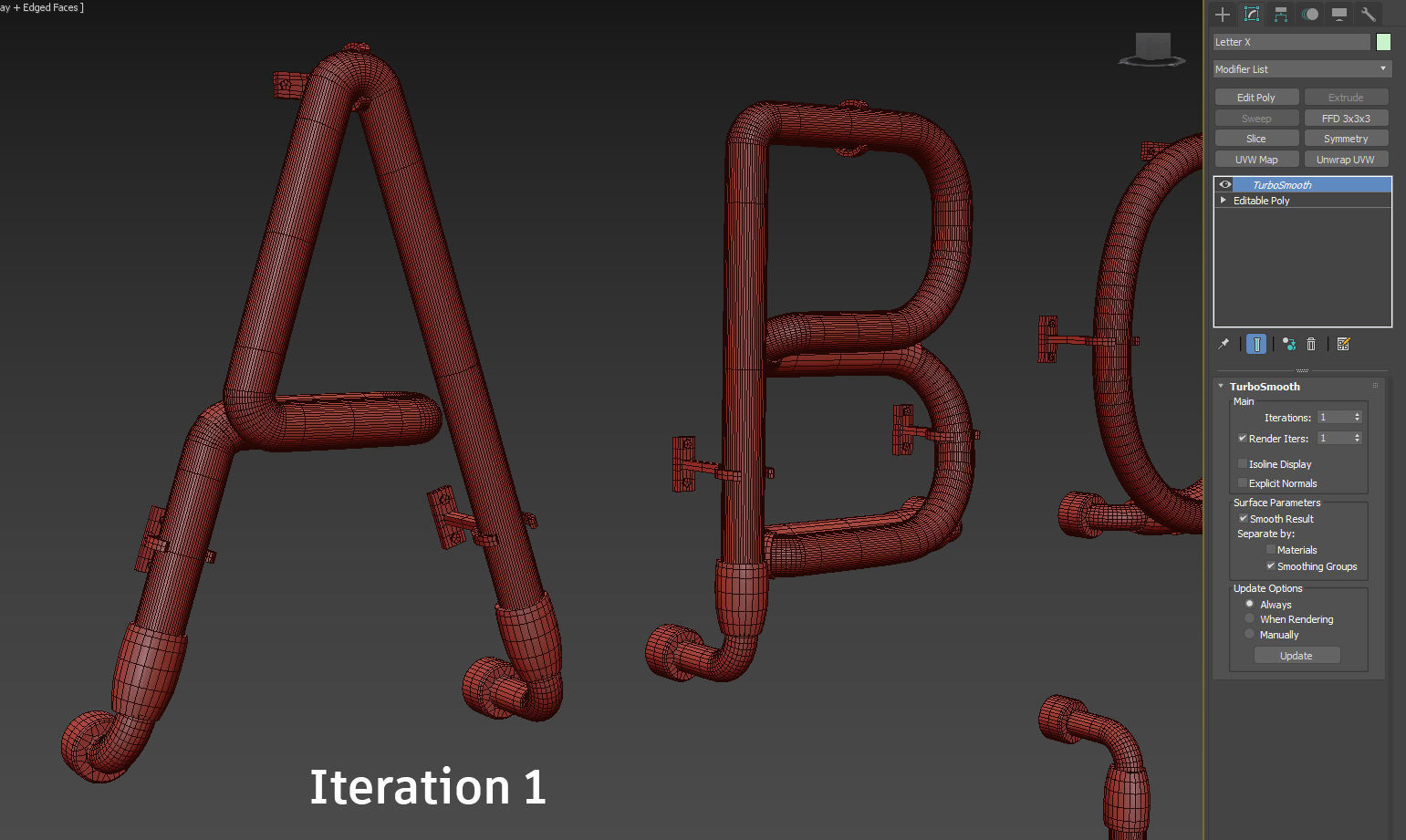 Neon Alphabet  modular Light 3D model 3D model_9