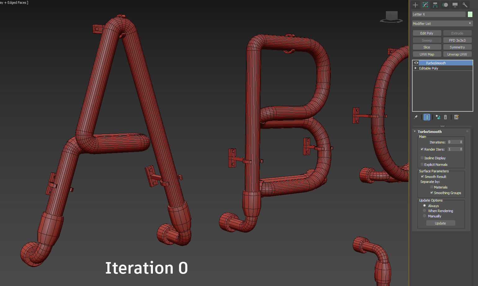 Neon Alphabet  modular Light 3D model 3D model_8