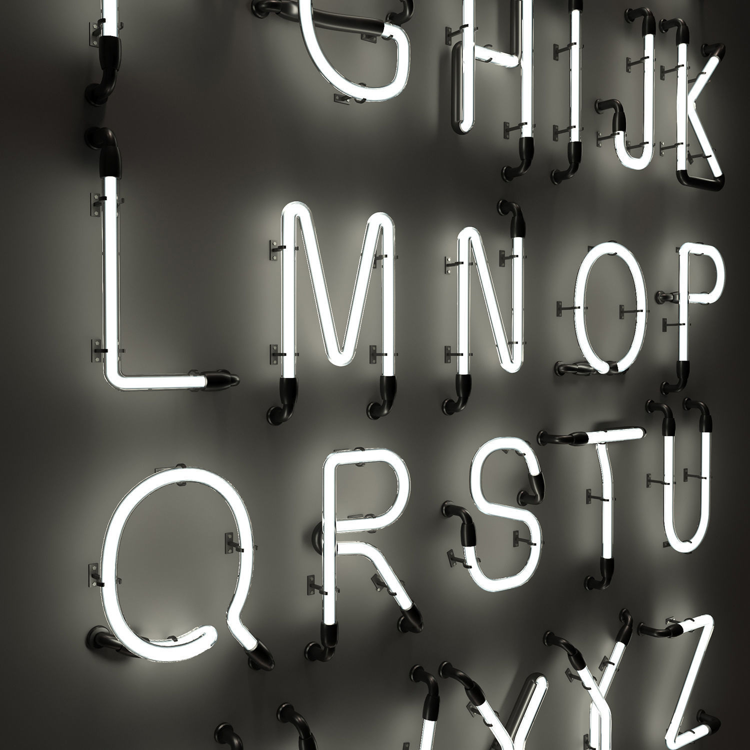 Neon Alphabet  modular Light 3D model 3D model_2