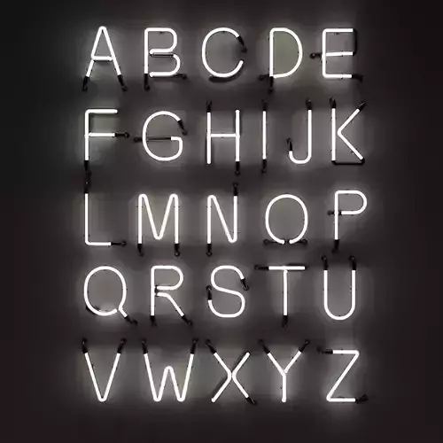 Neon Alphabet  modular Light 3D model