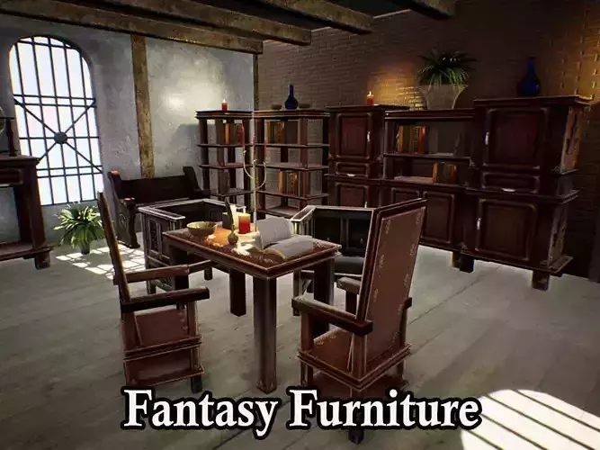Fantasy Furniture for Unreal Low-poly 3D model