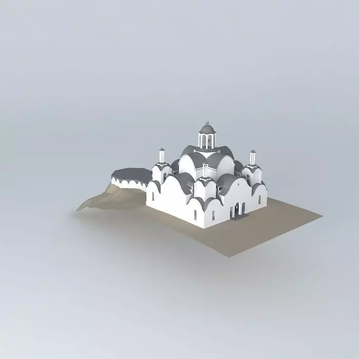 White-cliff Monastery  Free 3D model_0