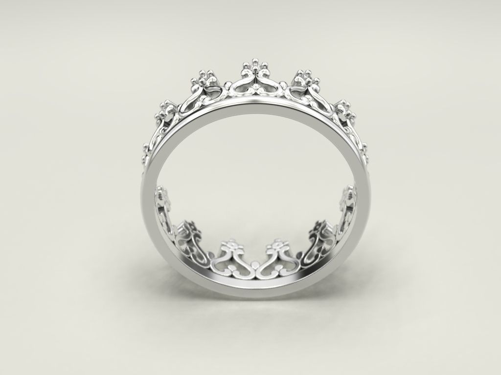 Crown ring 6 3D print model_9