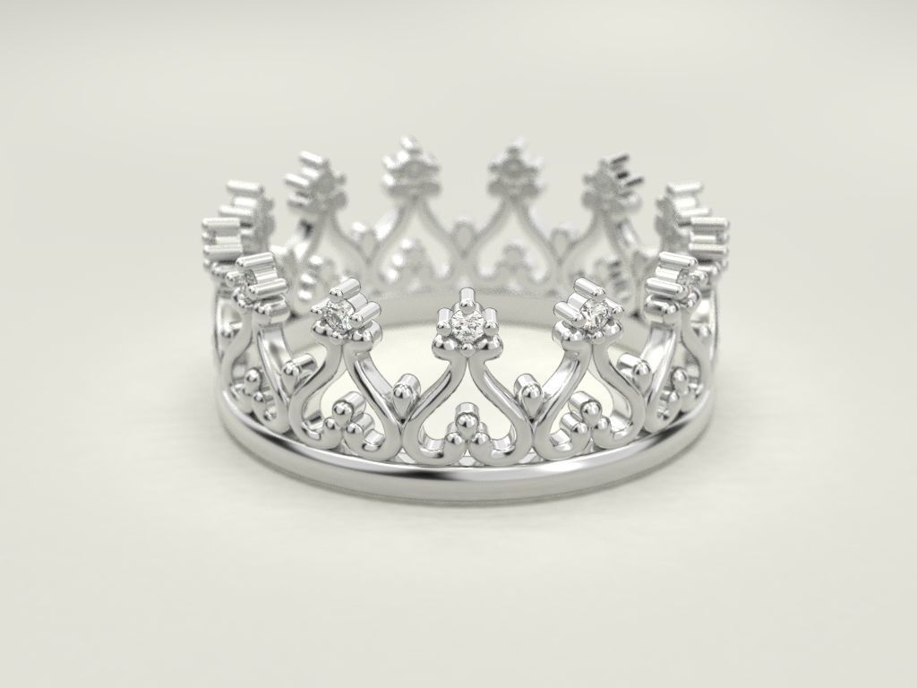 Crown ring 6 3D print model_7