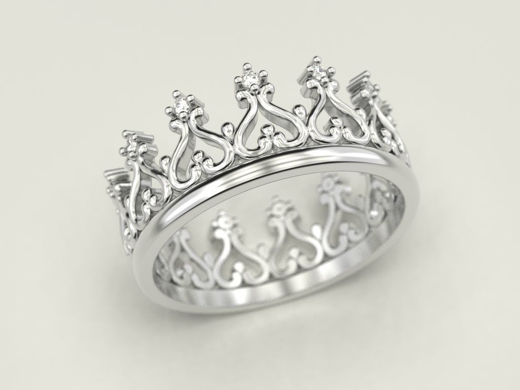 Crown ring 6 3D print model_6