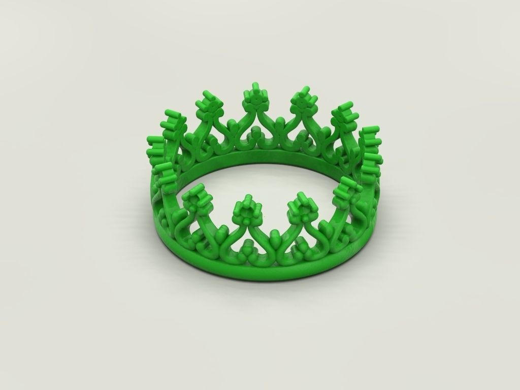 Crown ring 6 3D print model_4
