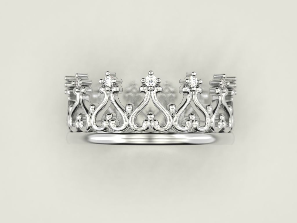 Crown ring 6 3D print model_8