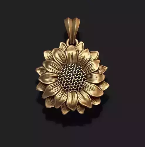 Sunflower pendant 3D print model