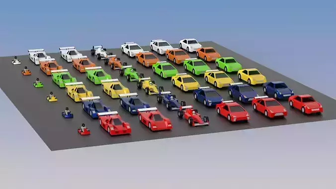 Low Poly Racing Car Pack