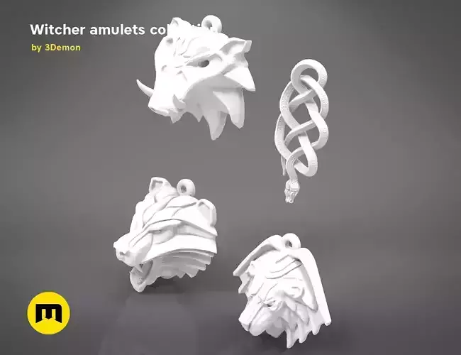 collection - witcher amulets -  3D PRINT MODEL