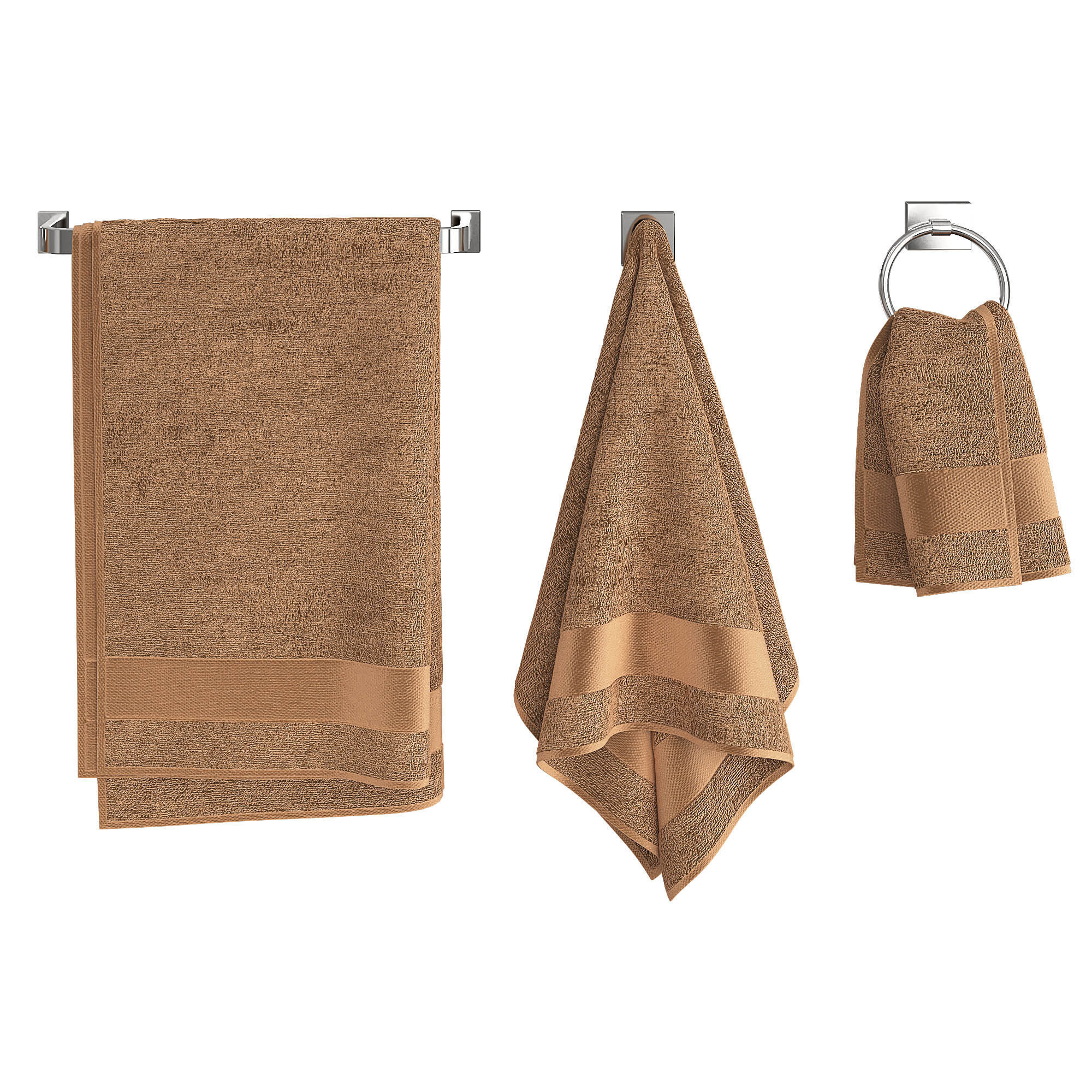 Gold Towels Set  3D model_2