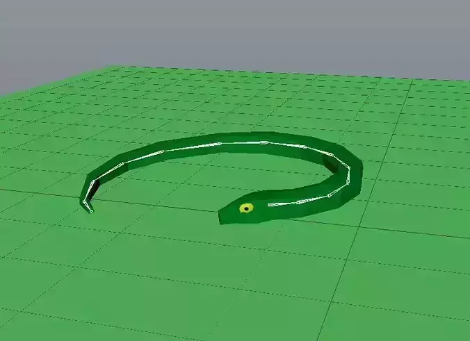 Snake Low Poly Cartoon Model Low-poly 3D model