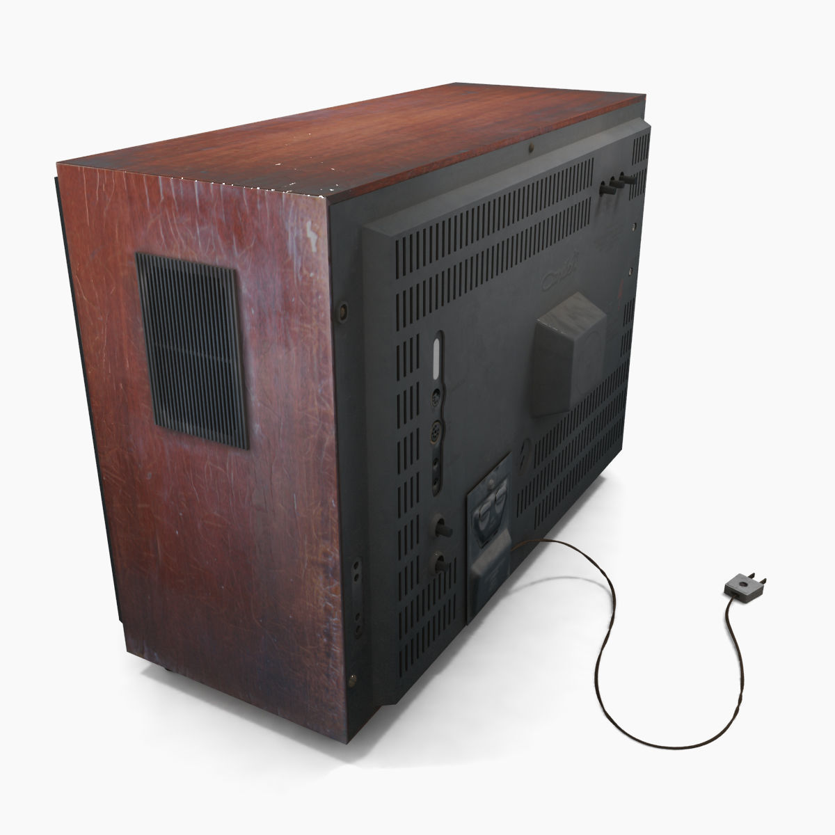 Old TV Low-poly 3D model_3