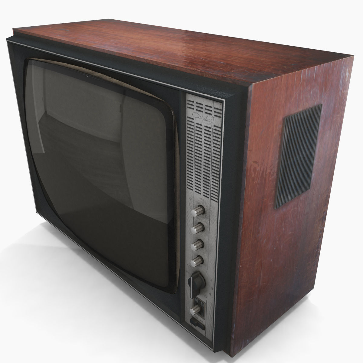 Old TV Low-poly 3D model_5