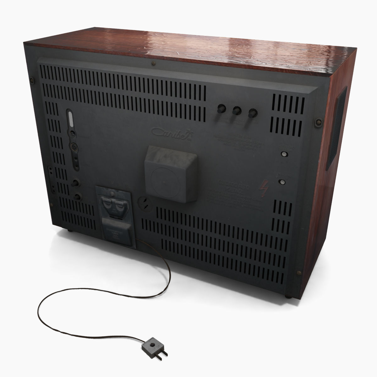 Old TV Low-poly 3D model_1