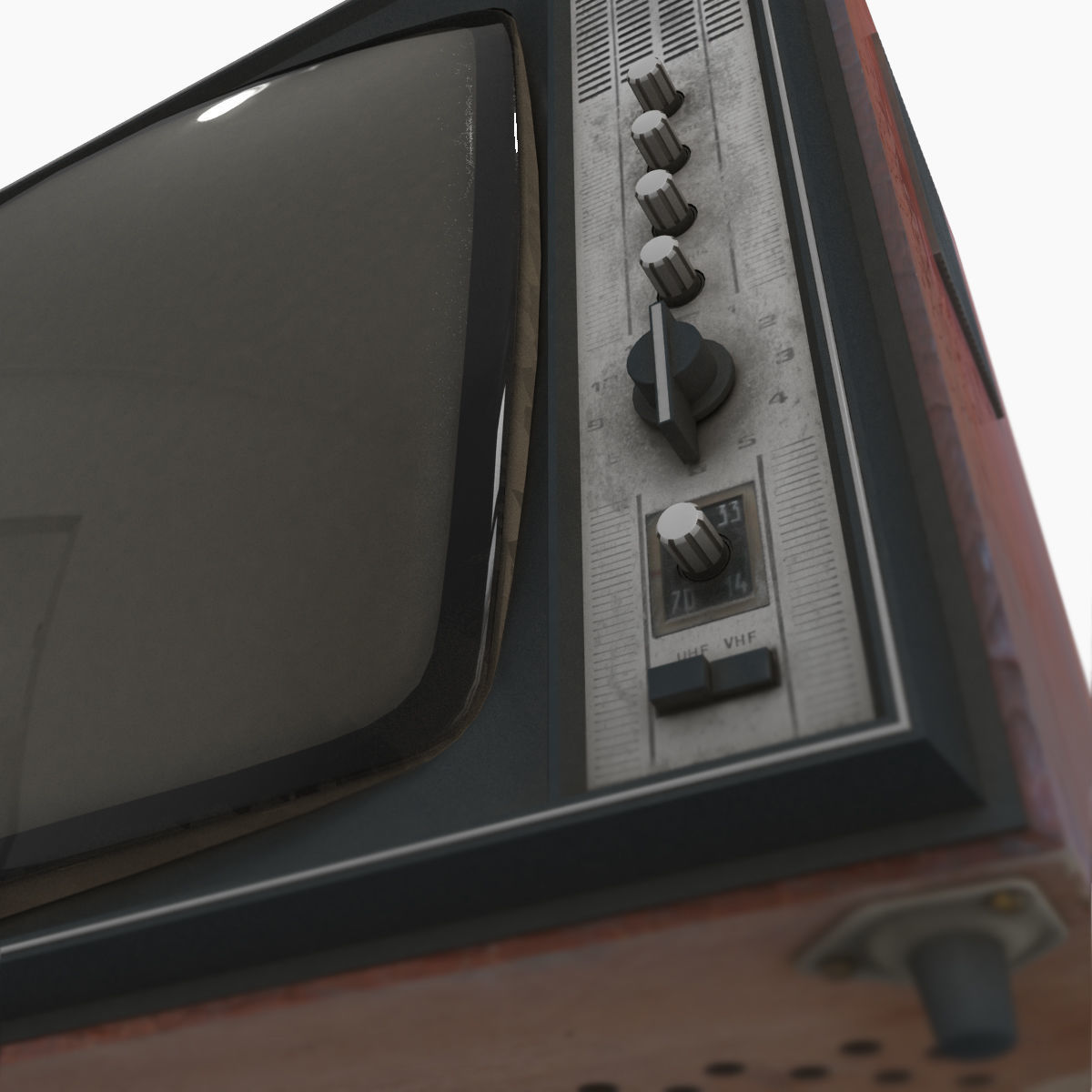 Old TV Low-poly 3D model_7