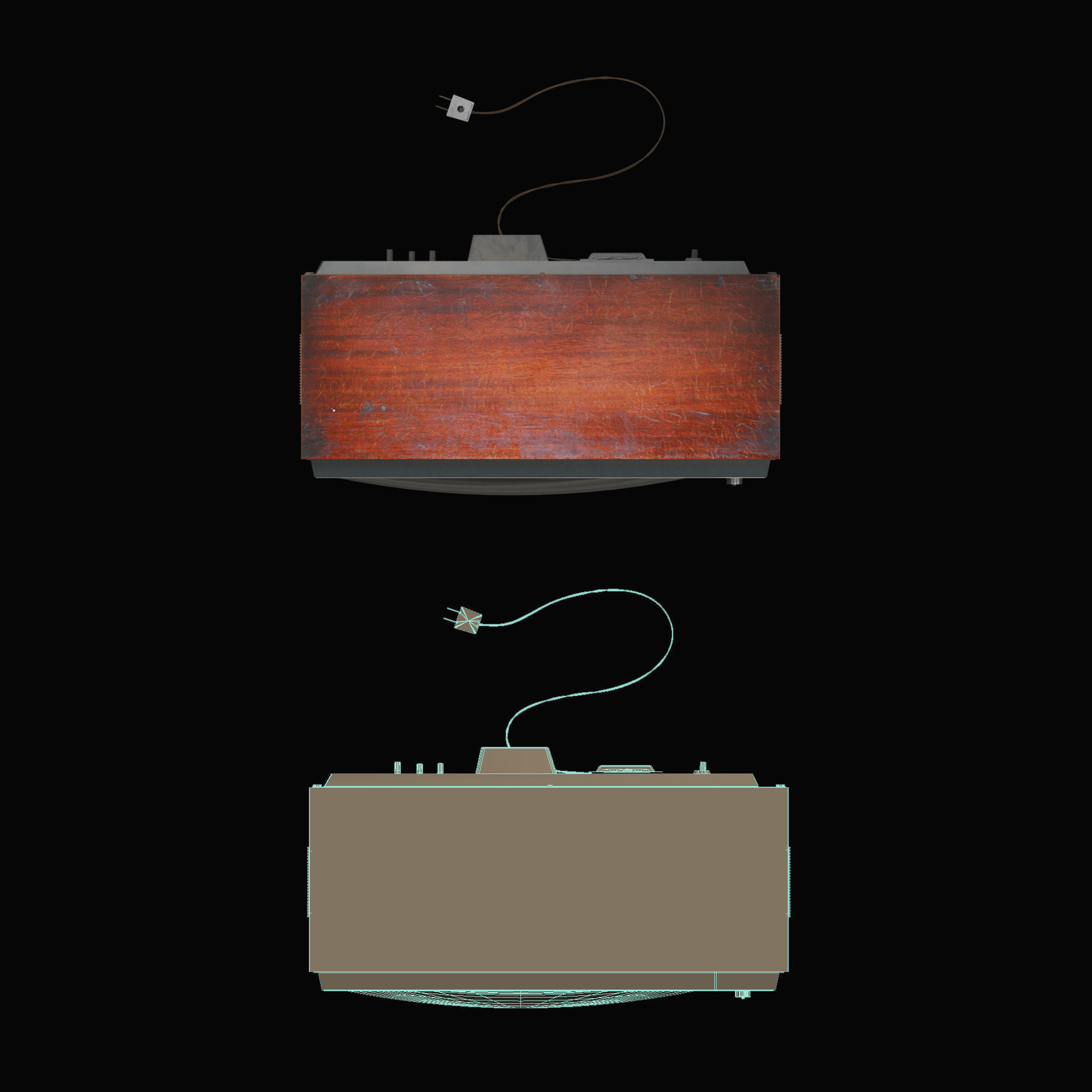 Old TV Low-poly 3D model_10