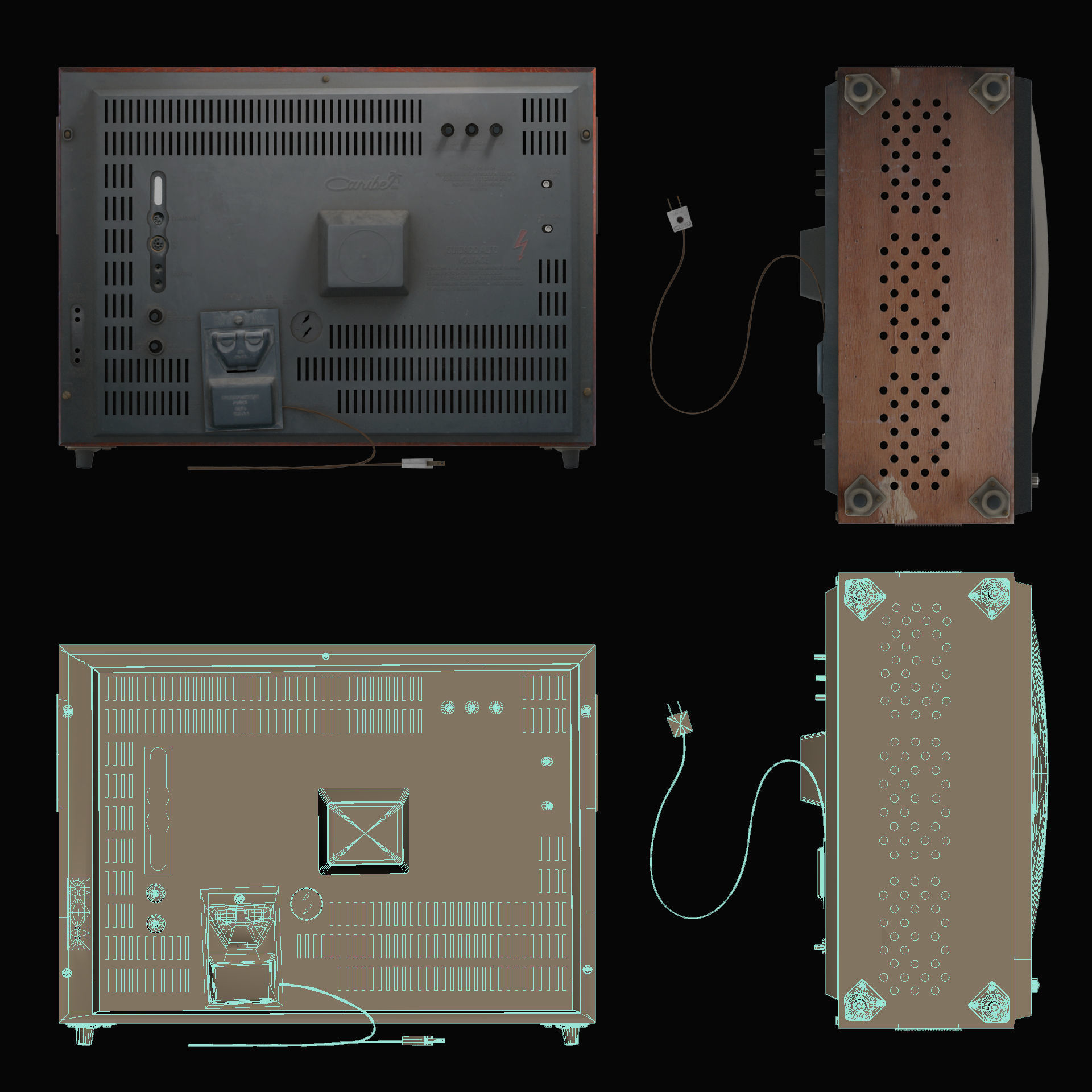 Old TV Low-poly 3D model_9