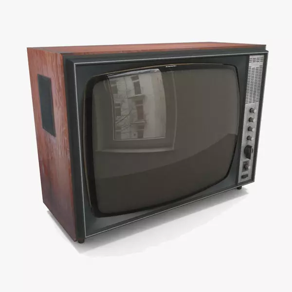 Old TV Low-poly 3D model_0