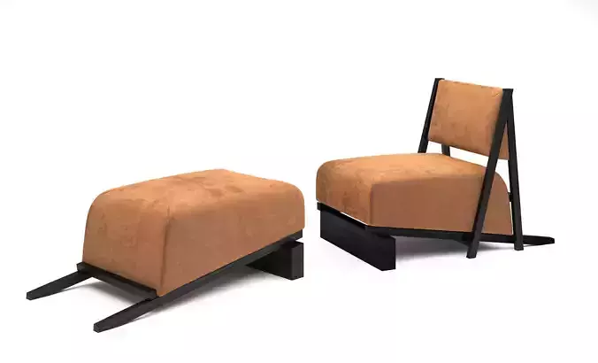 Charlus armchair and Jupien ottoman